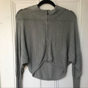 SARAH PACINI linen zipper cardigan SMALL grey